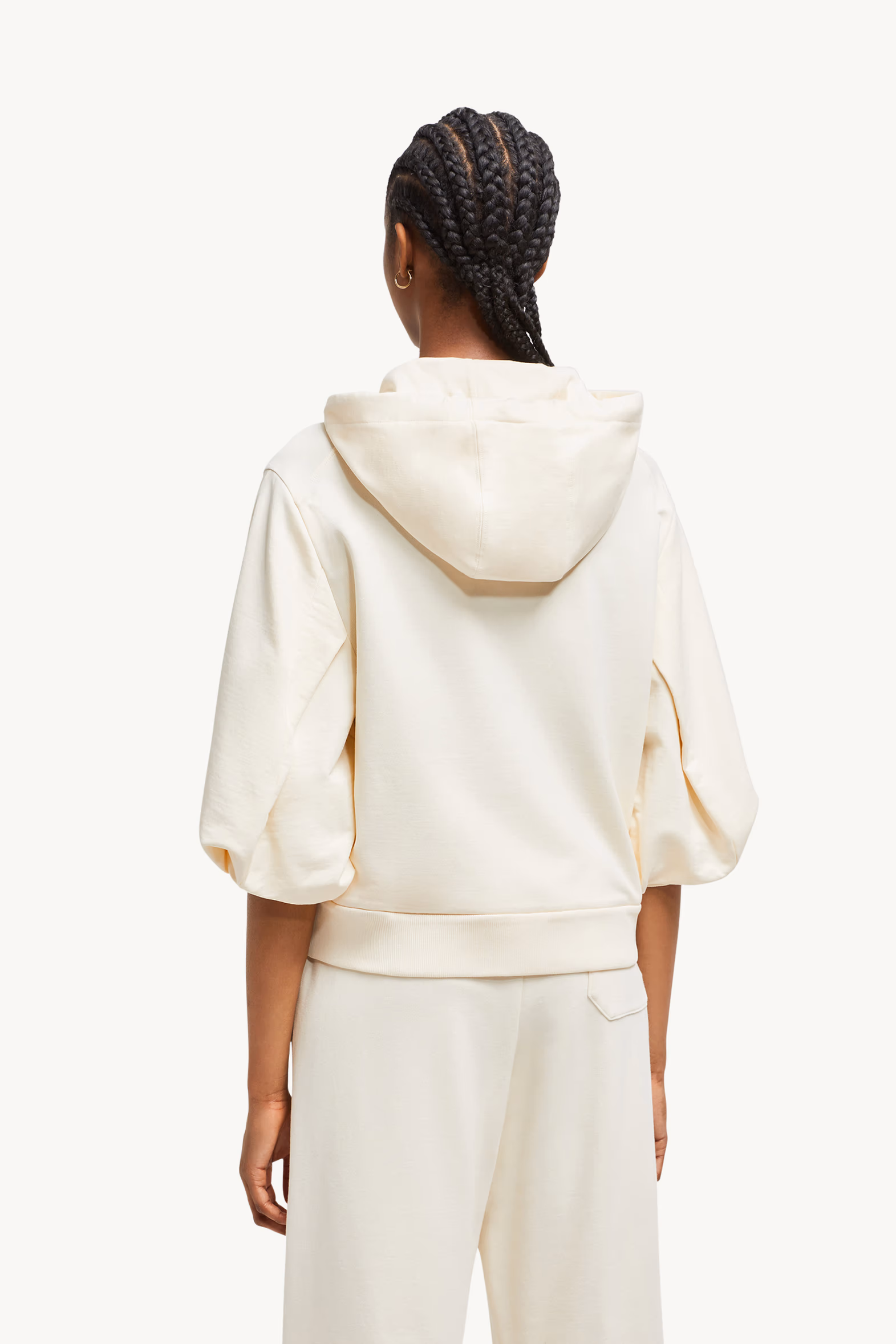 Cárdigan de algodón con capucha y cremallera Mujer Blanco Moncler 5
